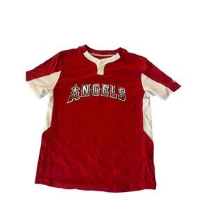 Majestic Boys Red Los Angeles Angels Boys Jersey MLB Shirt Youth Size XL